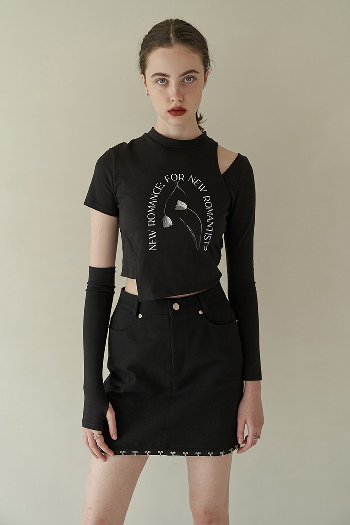 Printed layered T-shirt (black)