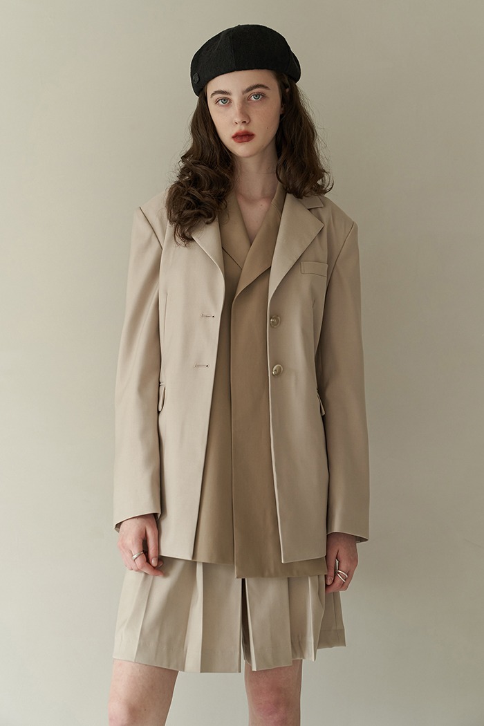 [Sample] Layered chic jacket (beige)