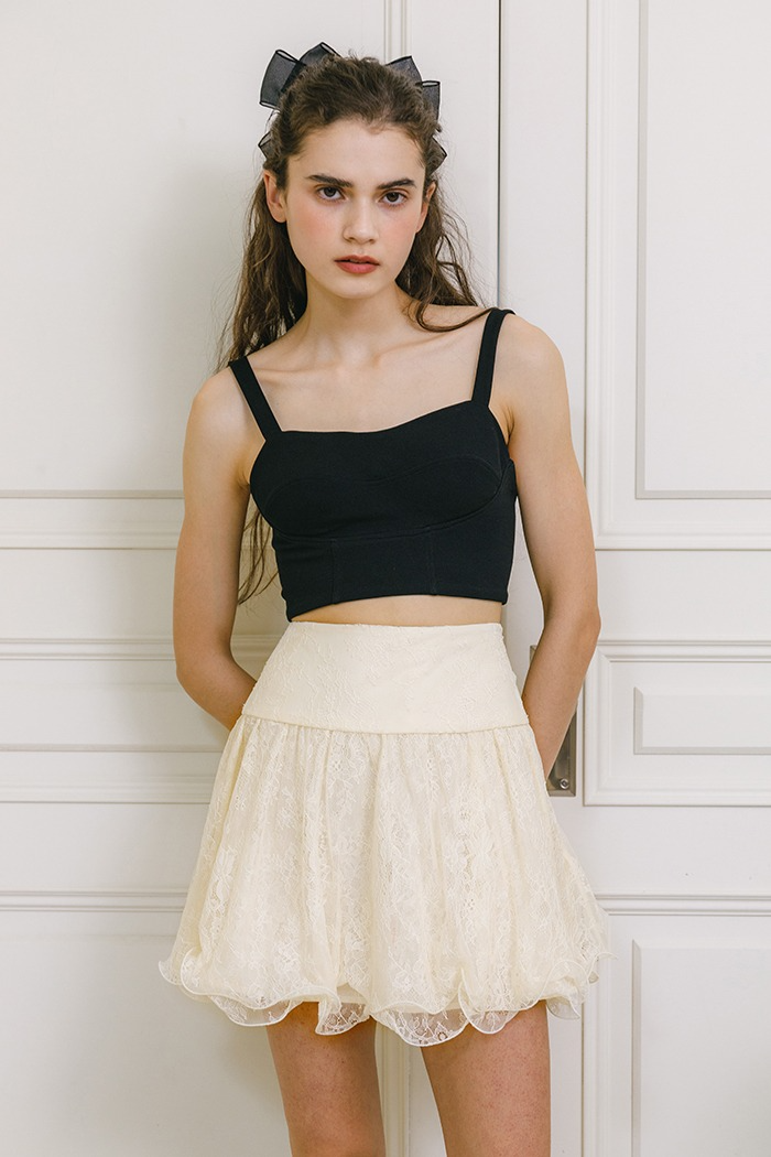 Lace mini skirt (ivory)